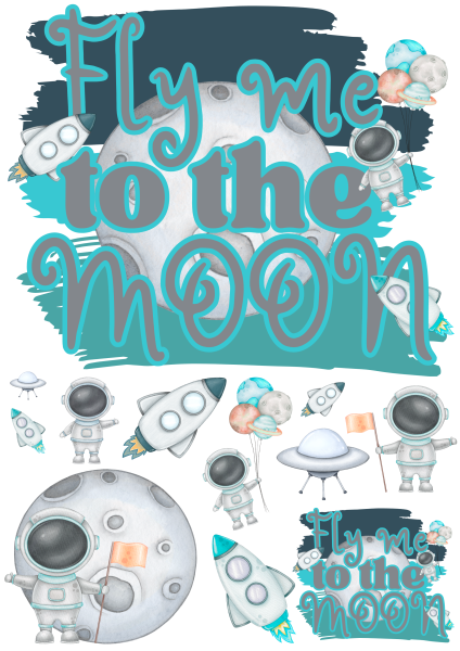 Bügelbild Fly me to the Moon